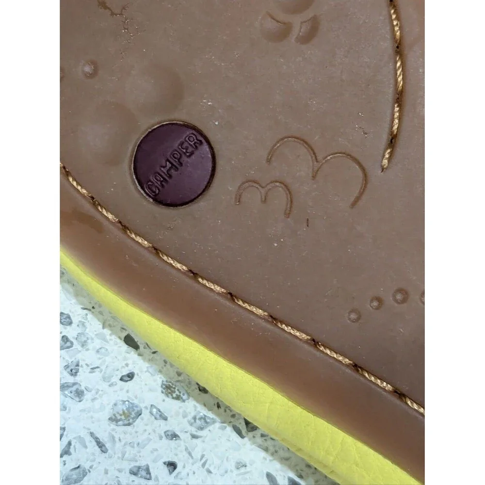 Camper Kids Ballerina Twins Ballet Flat Yellow Leather Mary Jane Girls Size 33 1